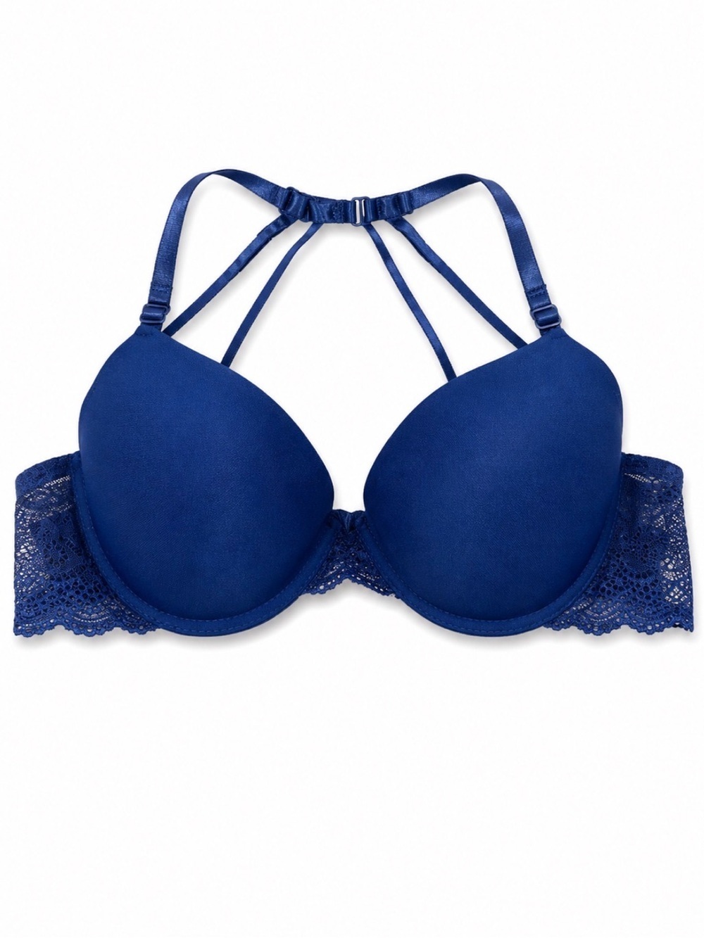 Tarea Royal Blue Strappy Lace Push-Up Bra SZ 32B underwire gently padded